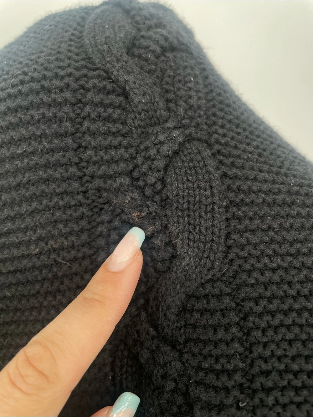GAP 100% Cotton Black Chunky Cable Knit Fold-over Cuff Mock Neck Sweater